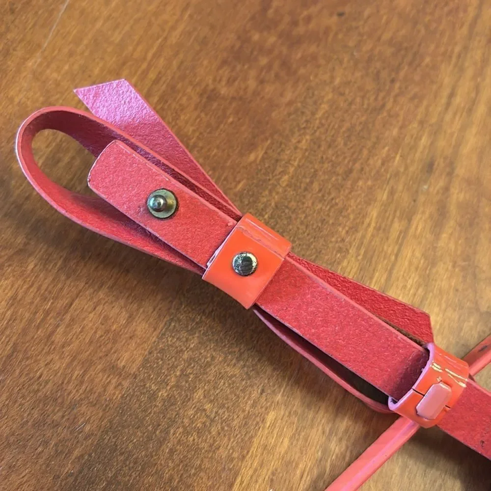 Super Cute Land's End Orange Patent Leather Belt - XL
